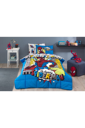 Spiderman New York Tek Kişilik Disney Lisanslı Lastikli Fitted Çarşaf Çocuk Uyku Seti EVTEKSTILI-525643 - 5