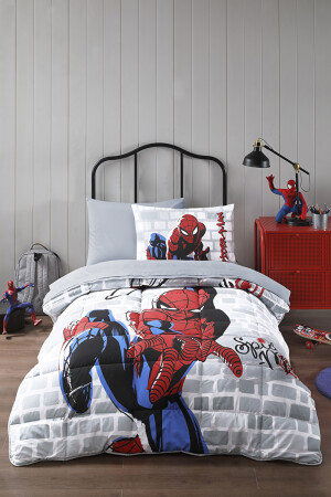Spiderman Super Hero Tek Kişilik Disney Lisanslı Lastikli Fitted Çarşaf Çocuk Uyku Seti PR-EVTEKSTILI-55485801327 - 1