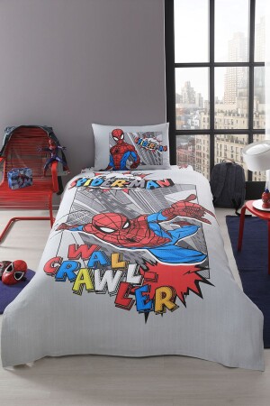 Spiderman Wall Tek Kişilik Disney Lisanslı Lastikli Fitted Çarşaf Çocuk Pike Takımı - Özdilek