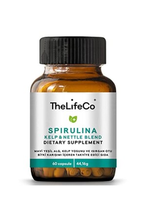 Spirulina Kelp & Nettle 60 Kapsül(metabolizma Hızlandırıcı, Detoks Ürünü, Bitkisel Protein Kaynağı) 869991080572-00 - 1