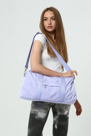 Spor Çanta, Paraşüt Kumaş Önü Cepli Unisex Spor Fitness Gym Çantası, Lila Renk Spor Çantası ICN0116 - ICONE BAG