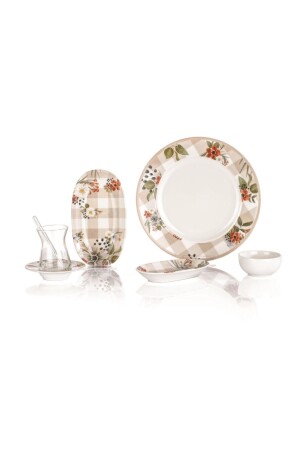 Sprıng 32 Parça Bej Ekose Kahvaltı Takımı 1S6442-02001-BEJ01 - Schafer