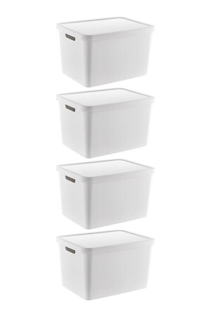 Stafi Çok Amaçlı Kapaklı Kutu 18 Lt 4'lü Set Beyaz TRN-236SET3 - SmartWare