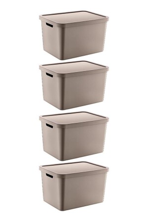 Stafi Çok Amaçlı Kapaklı Kutu 18 Lt 4'lü Set Terra TRN-236SET4 - SmartWare