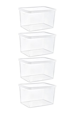 Stafi Mehrzweckbox mit Deckel, 18 l, 4er-Set, transparent, TRN-245SET3 - SmartWare