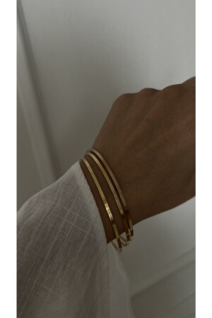 Stahl-Ajda-Gold-Set mit 3 Armbändern - Vi Store