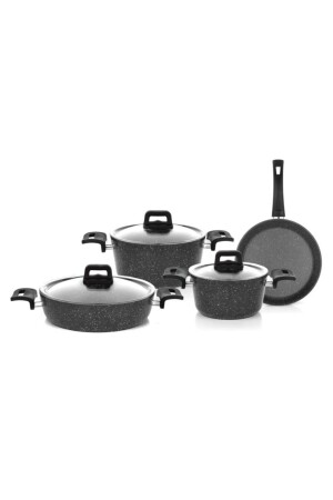 Stark 7 Parça Yanmaz Yapışmaz Tencere Seti - Antrasit 1S6418-22005-ANT02 - Schafer