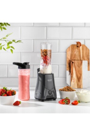 Stormy Kişisel Smothie Blender, Antrasit (400 Watt, 1 Adet 600 ml Şişe) 2S661-25029-ANT01 - Schafer
