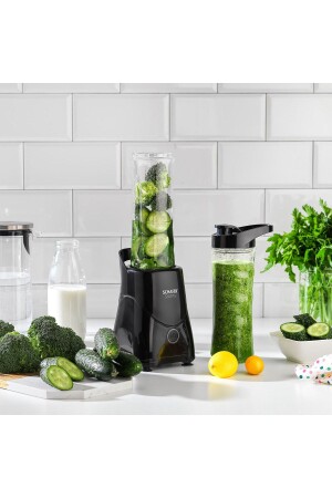 Stormy Kişisel Smothie Blender, Siyah (400 Watt, 1 Adet 600 ml Şişe) 2S661-25029-ANT01 - Schafer