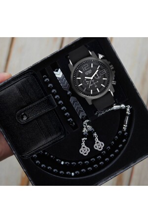 Su Geçirmez Erkek Kol Saati Kartlık Tesbih ve Bileklik Seti baybayan1005kart - wesscollection