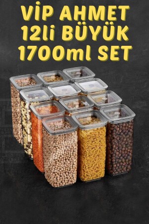 Sude Seri 12 Li 1700 Ml Vakumlu Saklama Kabı Seti sude12lİ1700 - Vip Ahmet