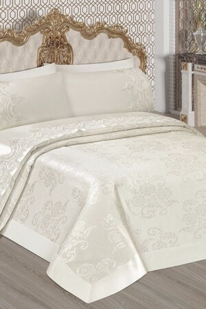 Sultan Fransız Çeyizlik Pike Takımı Çift Kişilik prestijpike - PIRESTIJ