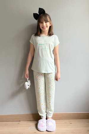 Summer Loading Baskılı Kısa Kollu Kız Çocuk Pijama Takımı 2345 - 1