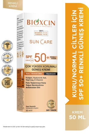 Sun Care Çok Yüksek Korumalı Kuru Normal Ciltler Için Renkli Güneş Kremi Spf 50 50ml Tinted 5006658 - Bioxcin