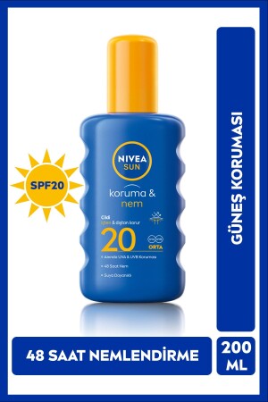 SUN Güneş Koruyucu Vücut Spreyi- SPF20- Anında Koruma- 48 Saat Nemlendirici - Nivea