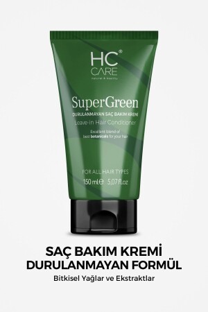 Super Green - Bitki Özlü Durulanmayan Saç Bakım Kremi - 150 ml - Hc Care