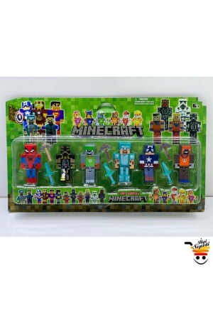 Superhelden 6-teiliges Figurenset Superman-Batman-Steve, 6 Figuren und 12 Teile mit Zubehör - Minecraft