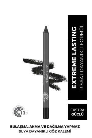 Suya Dayanıklı Siyah Göz Kalemi - 13 Saat Kalıcı Etki - Extreme Lasting Effect Eye Pencil Black - Alix Avien