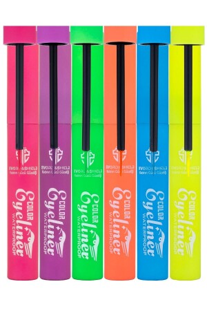 Sword & Shield 6 Renkli Neon Fırçalı Eyeliner - Tikatti
