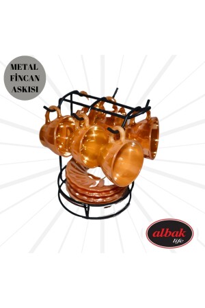 Tabaklı Fincan Askılığı Tezgah Üstü & Tabaklı Fincan Kupa Bardak Standı 6'lı - Albak Life