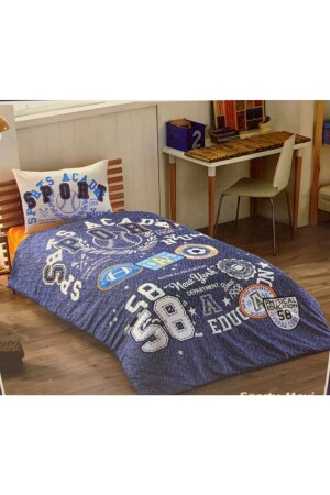 Taç %100 Pamuk Tek Kişilik Nevresim Takımı -sporty Mavi SportyMavi - Kristal