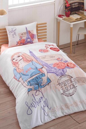 Taç Kristal Tek Kişilik Ranforce Nevresim Takımı - Fashion ST01467 - Kristal