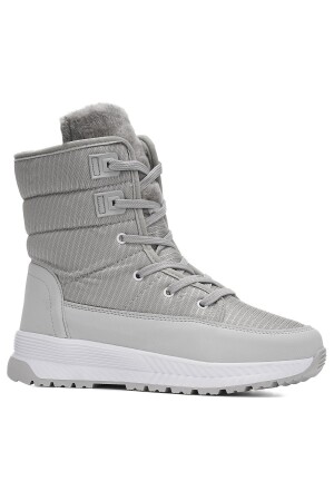 Tägliche Damen-Schneestiefel, pelzig, mit Schnürung und Reißverschluss, bequem, hohe, dicke, gezackte Sohle - Allyup