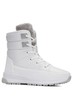 Tägliche Damen-Schneestiefel, pelzig, mit Schnürung und Reißverschluss, bequem, hohe, dicke, gezackte Sohle, Bootie 815 - Allyup