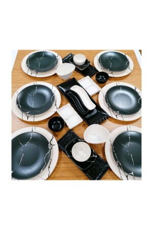 Takım Kahvaltı 27 Parça 6 Kişilik Mat Mermer Desen dmt0000027 - Keramika