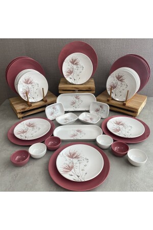 Takım Kahvaltı Frambuaz Hindiba 36 Parça 12 Kişilik - Keramika