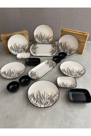 Takım Kahvaltı Mat Başak Renkli 16 Parça 6 Kişilik dmtaks2023016 - Keramika