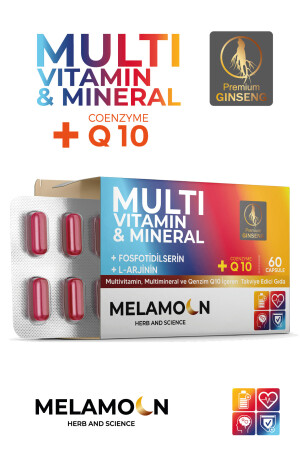 Tam Destek Multivitamin- Multimineral & Coenzim(KOENZİM) Q10 Kapsül 60 Kapsül - Melamoon