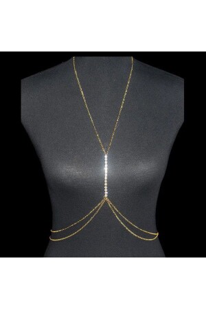 Taşlı zincirli vücut aksesuarı - Modamays