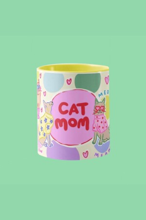 Tasse „CAT MOM“ aus der Hello Melody Tassenserie – Original gestaltete Digitaldruck-Tasse 9. 5x8cm - Hello Melody Design