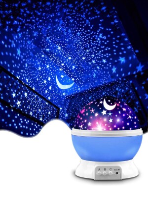 Tavana Işık Yansıtan Dönen Yıldız Ay Animasyonlu Projeksiyon Lamba Işık Küresi - Obrigado