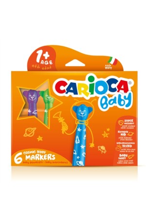 Teddy Jumbo Bebek Süper Yıkanabilir Keçeli Boya Kalemi ( 6'lı ) ( 1 Yaş) 6 LI LEKE TUTMAZ SÜPER KALEM - Carioca