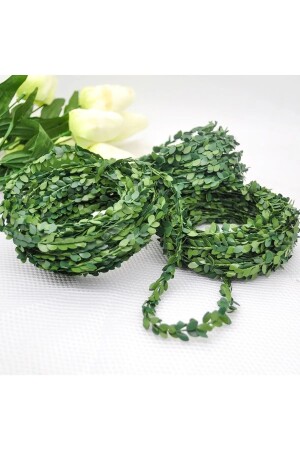 TEMALİFE 14 METRE Tel Yaprak Şerit Yapay Taç Sarmaşık Çiçek Süs 14METRE - Temalife