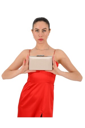 Ten Nude Rengi Saten Bayan Abiye Çanta Gece Çantası Nişan Düğün Çantası - Biçanta