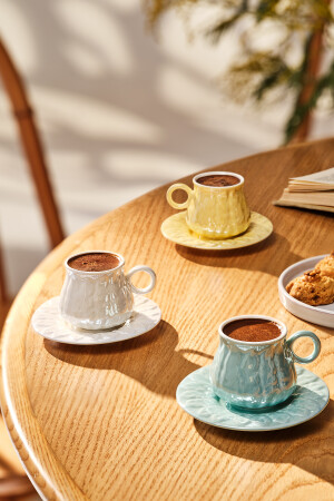 Teşvikiye Porzellan-Kaffeetassen-Set für 6 Personen, Gelb 600. 15. 01. 2606 - 2
