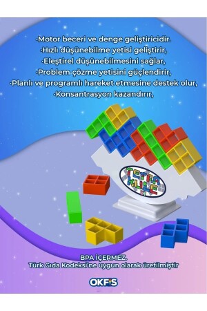 Tetra Kule Denge Oyuncağı Eğitici Kutu Oyuncak Tetris Kule 82397547826357 - 5
