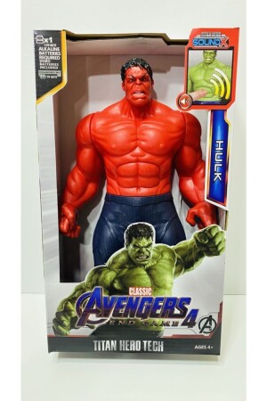 The Hulk Kırmızı Renk Red Hulk Işıklı Sesli Figür Kahraman Oyuncak 30 cm vel331 - 1