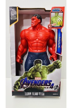 The Hulk Kırmızı Renk Red Hulk Işıklı Sesli Figür Kahraman Oyuncak 30 cm vel331 - 4