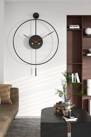 Tiktok Plus 60 cm Schwarz, moderne dekorative Pendel-Wanduhr aus Metall AGA01036 - 2