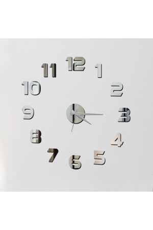 Time Collection 3d Latin Rakamlı (TÜRKÇE) Duvar Saat, (GÜMÜŞ) WD-TR-SAAT - 1