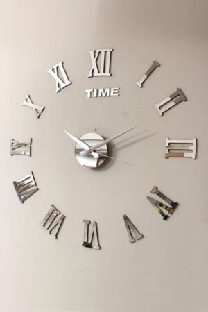Time Collection 3d Roma Rakamlı Duvar Saati (GÜMÜŞ) ROMA-7MM-ALTINP - 1