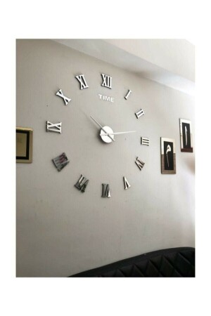 Time Collection 3d Roma Rakamlı Duvar Saati (GÜMÜŞ) ROMA-7MM-GUMUSP - 1