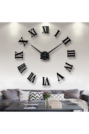Time Collection 3d Roma Rakamlı Duvar Saati (SİYAH) WDSİYAH-ROMA-7MM - 1