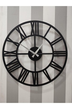 Time Collection Flat Roma Rakamlı Dekoratif Duvar Saat (SİYAH) FLAT-SAAT - 5