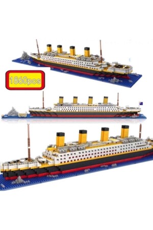 Titanic Gemi İnşa Kiti, 1860 Titanik Gemi Model Kiti, Teknoloji Yolcu Gemisi Yapı Seti 56x8x11.5cm - PONCİKPAZAR