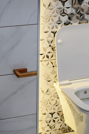 Toilettenpapierhalter, selbstklebender Toilettenpapierhalter aus Holz, Buche - Hagen